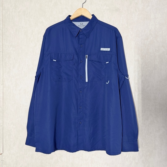 Realtree Other - Realtree Men's Long Sleeve Fishing Guide Shirt Outdoor in Patriot Blue XL